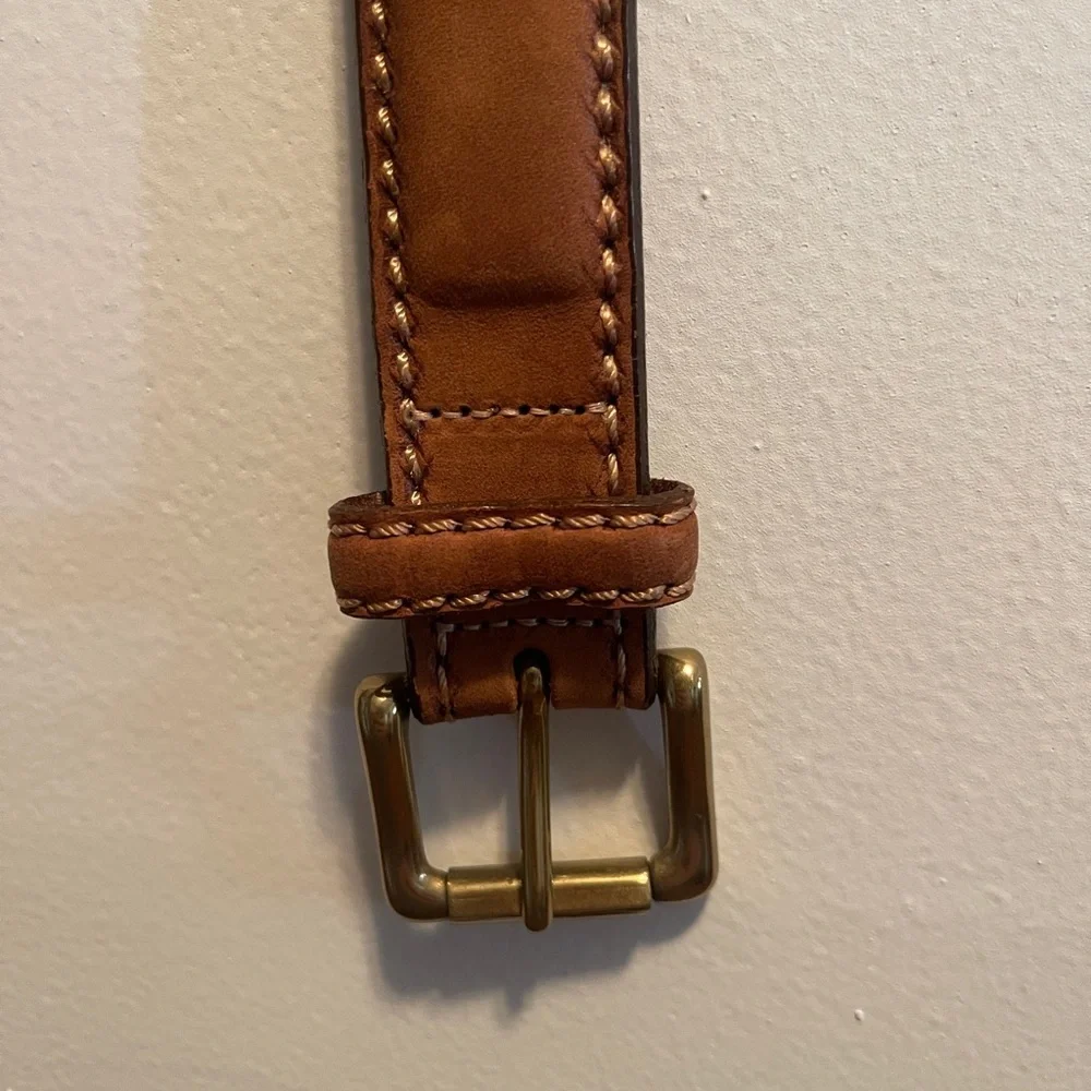 Florsheim Brown genuine Leather Belt with Gold Buckle 44/110
